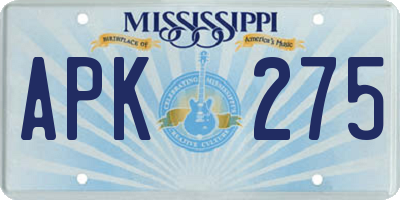 MS license plate APK275