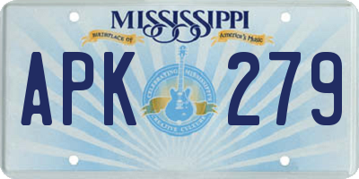 MS license plate APK279