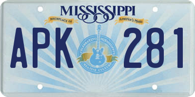 MS license plate APK281