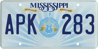 MS license plate APK283