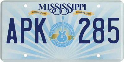 MS license plate APK285
