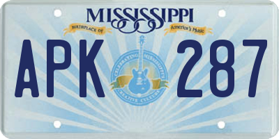 MS license plate APK287