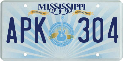 MS license plate APK304