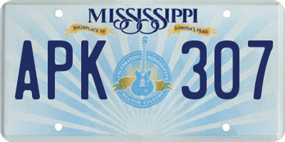 MS license plate APK307