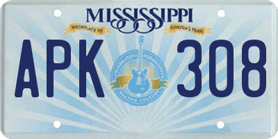 MS license plate APK308