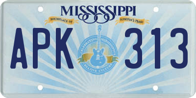 MS license plate APK313