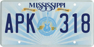 MS license plate APK318