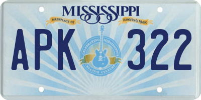 MS license plate APK322