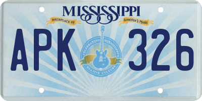 MS license plate APK326