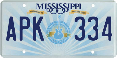 MS license plate APK334