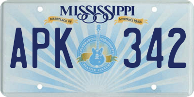 MS license plate APK342