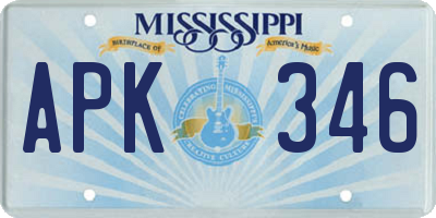 MS license plate APK346