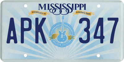 MS license plate APK347