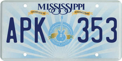 MS license plate APK353