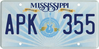 MS license plate APK355