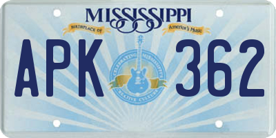 MS license plate APK362