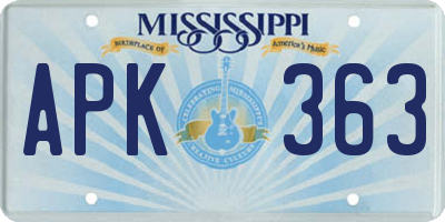MS license plate APK363