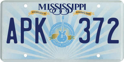 MS license plate APK372