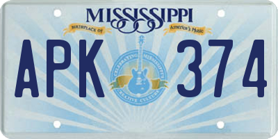 MS license plate APK374