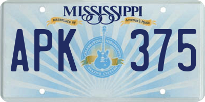 MS license plate APK375