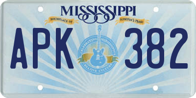 MS license plate APK382