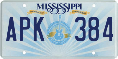 MS license plate APK384