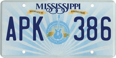 MS license plate APK386