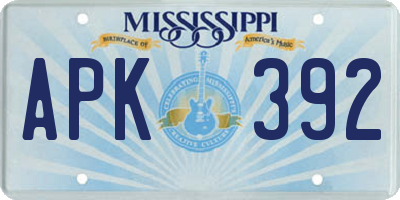 MS license plate APK392
