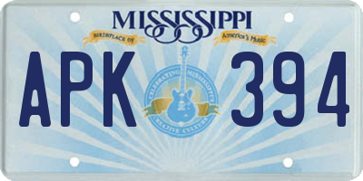 MS license plate APK394