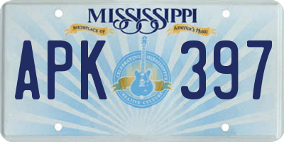 MS license plate APK397