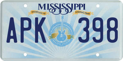 MS license plate APK398