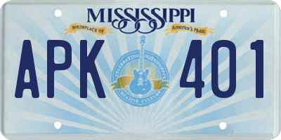 MS license plate APK401