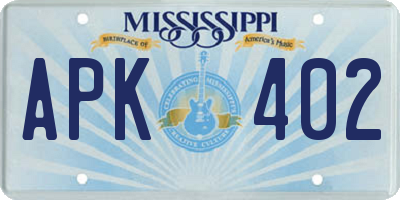 MS license plate APK402