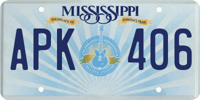 MS license plate APK406