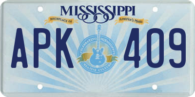 MS license plate APK409