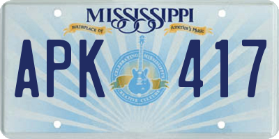 MS license plate APK417