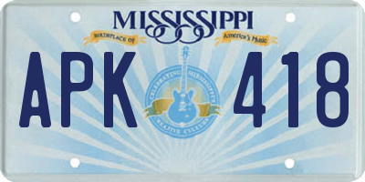 MS license plate APK418