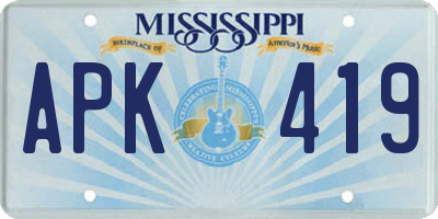 MS license plate APK419