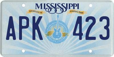 MS license plate APK423