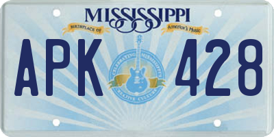 MS license plate APK428