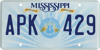 MS license plate APK429