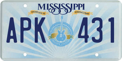 MS license plate APK431