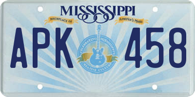 MS license plate APK458