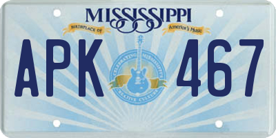 MS license plate APK467