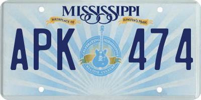 MS license plate APK474