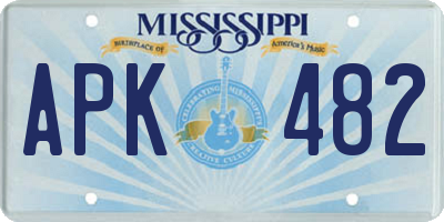 MS license plate APK482
