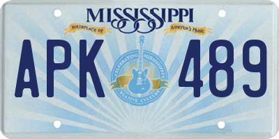 MS license plate APK489