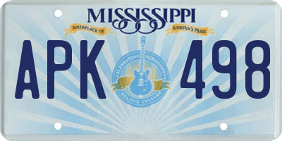 MS license plate APK498
