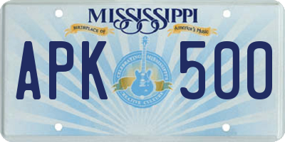 MS license plate APK500