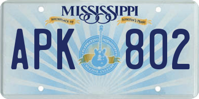 MS license plate APK802